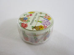 Cute Kawaii Mind Wave Washi / Masking Deco Tape - Flower Bouquet Garden - for Scrapbooking Journal Planner Craft