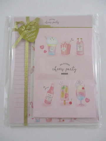 Cute Kawaii Q-Lia Cheers Partyt Letter Set Pack - Writing Paper Envelope Stationery Penpal Princess