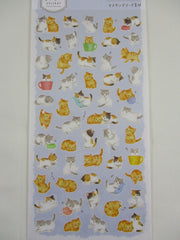 Cute Kawaii MW Animaru  Seal Series - A - Cat Kitten Sticker Sheet - for Journal Planner Craft