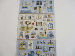 Cute Kawaii MW Home Decor Story Series - A - Blue  Sticker Sheet - for Journal Planner Craft
