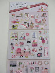 Cute Kawaii MW Home Decor Story Series - D - Pink Red Girly Sticker Sheet - for Journal Planner Craft