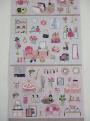 Cute Kawaii MW Home Decor Story Series - D - Pink Red Girly Sticker Sheet - for Journal Planner Craft