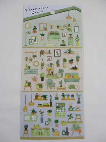 Cute Kawaii MW Home Decor Story Series - F - Green Plants Sticker Sheet - for Journal Planner Craft
