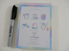 Cute Kawaii  Q-Lia Penguin Yoki na Penchan 4 x 6 Inch Notepad / Memo Pad - Stationery Designer Paper Collection