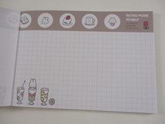 Cute Kawaii  Q-Lia Rabbit Bunny Retro Cafe Cookie Fruit 4 x 6 Inch Notepad / Memo Pad - Stationery Designer Paper Collection