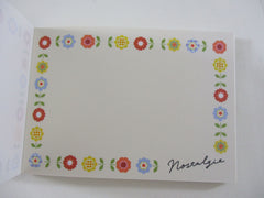 Cute Kawaii Crux Flowers Retro Nostalgia Mini Notepad / Memo Pad - Stationery Designer Paper Collection