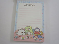 Cute Kawaii Sanrio Marumofubiyori Penguin and Seal 4 x 6 Inch Notepad / Memo Pad - Stationery Designer Paper Collection