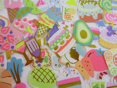 Food Drink Cake Bakery Bread Vegetable Healthy Flake Stickers - 50 pcs - neon style