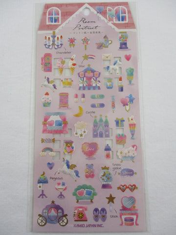 Cute Kawaii Kamio Room Portrait Series Sticker Sheet -  Beauty Dream Princess Unicorn Girl Dream - for Journal Planner Craft Agenda Organizer Scrapbook