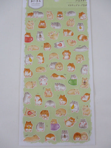Cute Kawaii MW Animaru  Seal Series - F - Hamster Sticker Sheet - for Journal Planner Craft