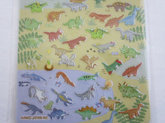 Cute Kawaii Kamio Dino Dinosaurs Sticker Sheet - with Gold Accents - for Journal Planner Craft Agenda Organizer Scrapbook