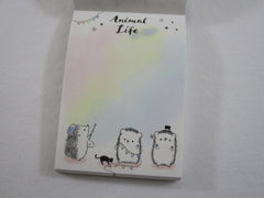 Cute Kawaii Kamio Hedgehog Starry Nigh So Happy Mini Notepad / Memo Pad - Stationery Designer Paper Collection