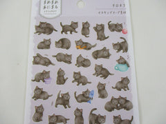 Cute Kawaii MW Animaru  Seal Series - I - Black Cat Sticker Sheet - for Journal Planner Craft