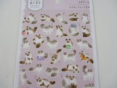Cute Kawaii MW Animaru  Seal Series - J - Cat Sticker Sheet - for Journal Planner Craft