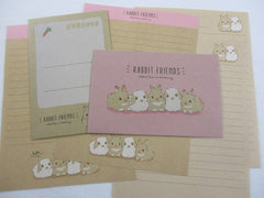 Cute Kawaii Q-Lia Bunny Rabbit Friends Letter Sets - Writing Paper Envelope Stationery