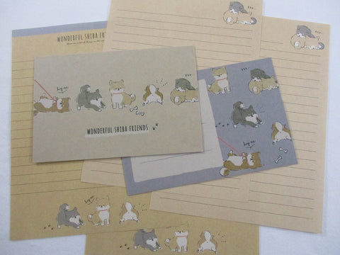 Cute Kawaii Q-Lia Dog Wonderful Shiba Friends Letter Sets - Writing Paper Envelope Stationery