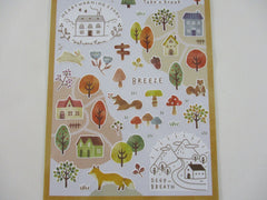 Cute Kawaii MW Scenic Season Series - A - Autumn Fall Bear Fox Sticker Sheet - for Journal Planner Craft