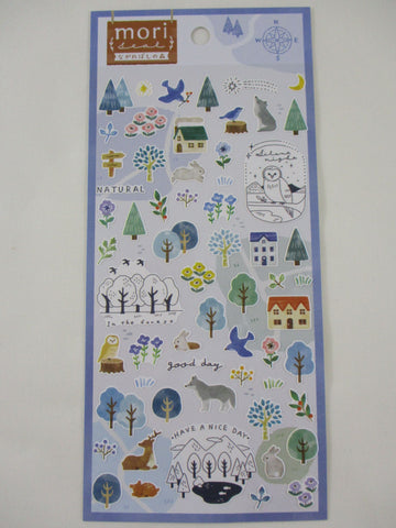 Cute Kawaii MW Scenic Season Series - B - Cold Winter Blue Snow Sticker Sheet - for Journal Planner Craft