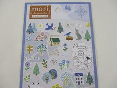 Cute Kawaii MW Scenic Season Series - B - Cold Winter Blue Snow Sticker Sheet - for Journal Planner Craft