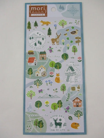 Cute Kawaii MW Scenic Season Series - C - Spring Summer Green Forest Sticker Sheet - for Journal Planner Craft