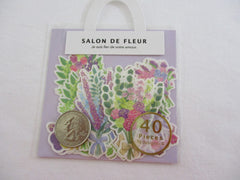 MW Salon de Fleur Flowers - Flake Stickers Sack - Purple Pink - Beautiful Garden Love Wedding Bouquet for Journal Agenda Planner Scrapbooking Craft
