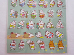 Cute Kawaii MW Summer Selection Series - Rabbit Play Fun Summer Beach Sticker Sheet - for Journal Planner Craft Organizer Calendar