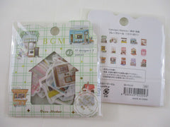 Cute Kawaii BGM Flake Stickers Sack - Town House Building Downtown - for Journal Agenda Planner Scrapbooking Craft