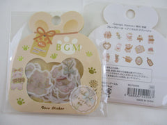 Cute Kawaii BGM Flake Stickers Sack - Bear Rabbit Soft - for Journal Agenda Planner Scrapbooking Craft