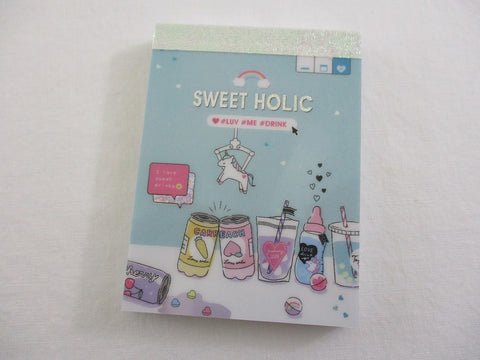 Cute Kawaii Q-Lia Sweet Holic #Luv #me #Drink Mini Notepad / Memo Pad - L - Stationery Design Writing