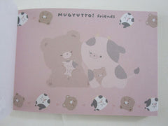 Cute Kawaii Q-lia Mugyutto Bear and Cow Friends Mini Notepad / Memo Pad - Stationery Designer Paper Collection