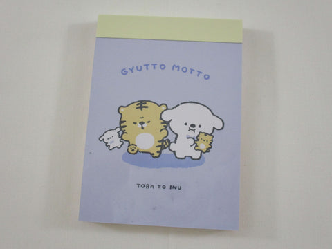 Cute Kawaii Crux Tiger and Dog Gyutto Motto Mini Notepad / Memo Pad - Stationery Designer Paper Collection