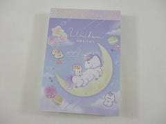Cute Kawaii Crux Dreamy Hamster and Unicorn Uniham Mini Notepad / Memo Pad - Stationery Designer Paper Collection