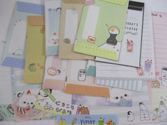 Cute Kawaii 10 Food Drink Penguin Hedgehog MINI Letter Paper + Envelope Theme Set