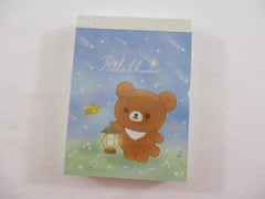 Cute Kawaii San-X Rilakkuma Bear Star Showers Mini Notepad / Memo Pad - A - Stationery Writing Message