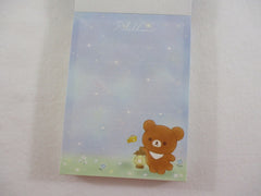 Cute Kawaii San-X Rilakkuma Bear Star Showers Mini Notepad / Memo Pad - A - Stationery Writing Message