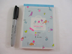 Cute Kawaii  Q-Lia Dino Capsule Time Dinosaurs 4 x 6 Inch Notepad / Memo Pad - Stationery Designer Paper Collection