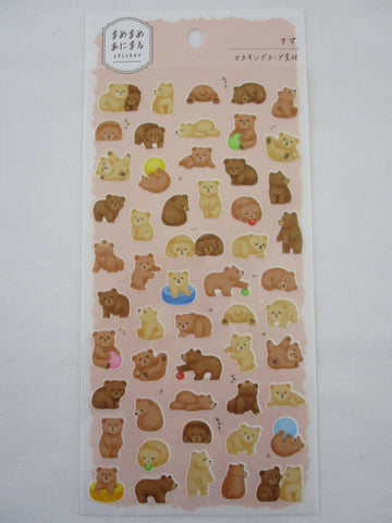 Cute Kawaii MW Animaru Seal Series - N - Bear Sticker Sheet - for Journal Planner Craft