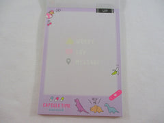 Cute Kawaii  Q-Lia Dino Capsule Time Dinosaurs 4 x 6 Inch Notepad / Memo Pad - Stationery Designer Paper Collection