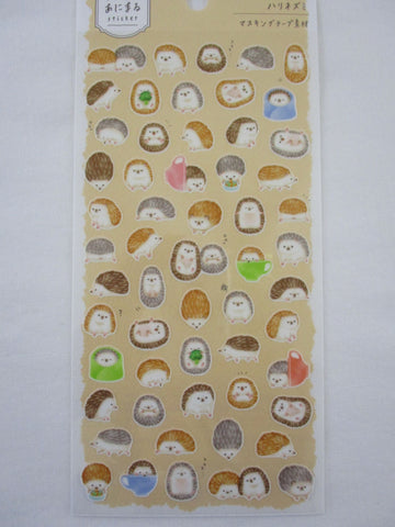 Cute Kawaii MW Animaru  Seal Series - O - Hedgehog Sticker Sheet - for Journal Planner Craft