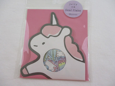 Cute Kawaii Kamio juicy na series - Unicorn Bubble Tea Flake Stickers Sack - Collectible - for Journal Planner Agenda Craft Scrapbook DIY Art