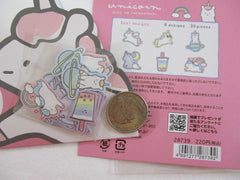 Cute Kawaii Kamio juicy na series - Unicorn Bubble Tea Flake Stickers Sack - Collectible - for Journal Planner Agenda Craft Scrapbook DIY Art