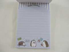 Cute Kawaii Q-Lia Hedgehog Enjoy Saturday 4 x 6 Inch Notepad / Memo Pad - Stationery Designer Paper Collection