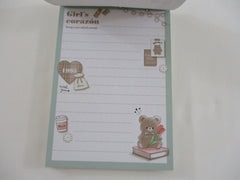Cute Kawaii Q-Lia Bear Kuma Love with you 4 x 6 Inch Notepad / Memo Pad - Stationery Designer Paper Collection