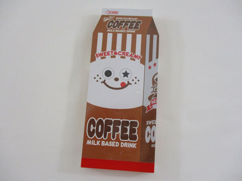 Cute Kawaii Kamio Milk Coffee Carton Die Cut Coupon Style 2.75 x 6.25 Inch Notepad / Memo Pad - Stationery Designer Paper Collection - HTF