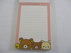 Cute Kawaii San-X Happy Bear Rilakkuma 4 x 6 Inch Notepad / Memo Pad - Stationery Designer Paper Collection