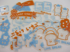 Large Clear Stickers Series - Blue - Bear Book Love Letter Bread Coffee Flake Stickers Sack - for Decorating Journal Planner Scrapbooking Craft