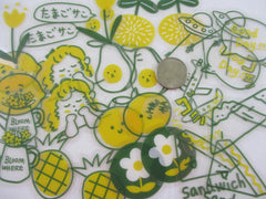 Large Clear Stickers Series - Green - Fresh Lemon Avocado Fruit Healthy Bloom Flake Stickers Sack - for Decorating Journal Planner Scrapbooking Craft