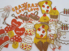 Large Clear Stickers Series - Red - Cake Mushroom Ice Cream Strawberry Love Flake Stickers Sack - for Decorating Journal Planner Scrapbooking Craft