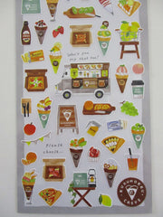 Cute Kawaii MW & Food Truck Series - Kurumokku Crepe Ice Cream Parfait Desserts Sticker Sheet - for Journal Planner Craft