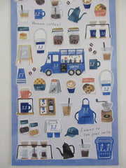 Cute Kawaii MW & Food Truck Series - Cafe Coffee Latte Drink Cookies Sticker Sheet - for Journal Planner Craft